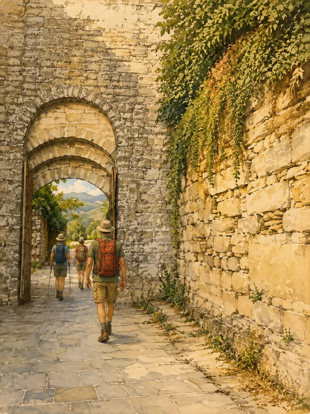Thumbnail della verticale "Trekking e cammini storici" della guida di Cortona